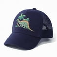 thumbnail image 2 of Gibobby Dinosaur Printed Toddler Baseball Hat Mesh Adjustable Sun Hat for 12 18 Months 1-4T Kid Boy Summer Outdoor Beach Infant Sun Cap(3-5 Year,Navy), 2 of 6