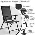 thumbnail image 3 of Renwick Folding Dining Chairs with 8 Adjustable Back Positions, Set of 2, Black, 3 of 7