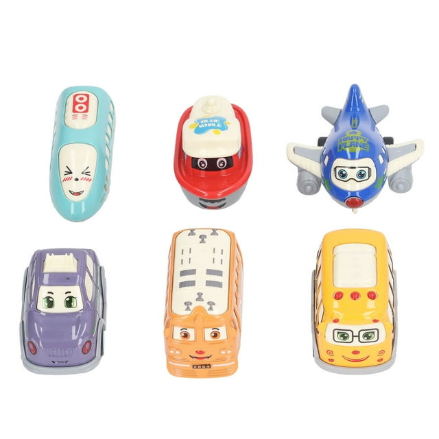 Mini coches de juguete, 6 piezas de coches modelo, juego de coches de dibujos animados, coches urbanos con tracción trasera, durabilidad mejorada