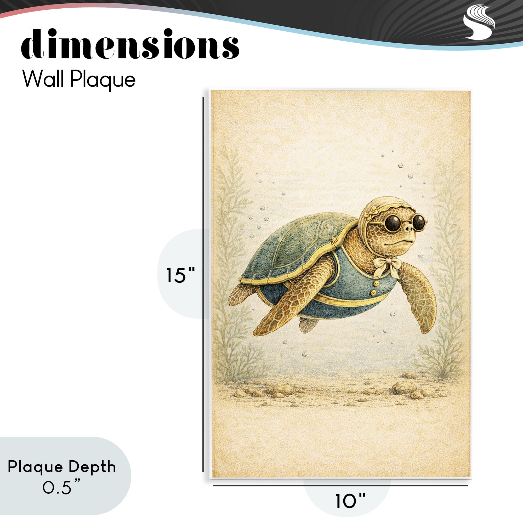 Stupell Industries Maritime Bathing Society Turtle Wall Plaque Art, design by Grotto Studios