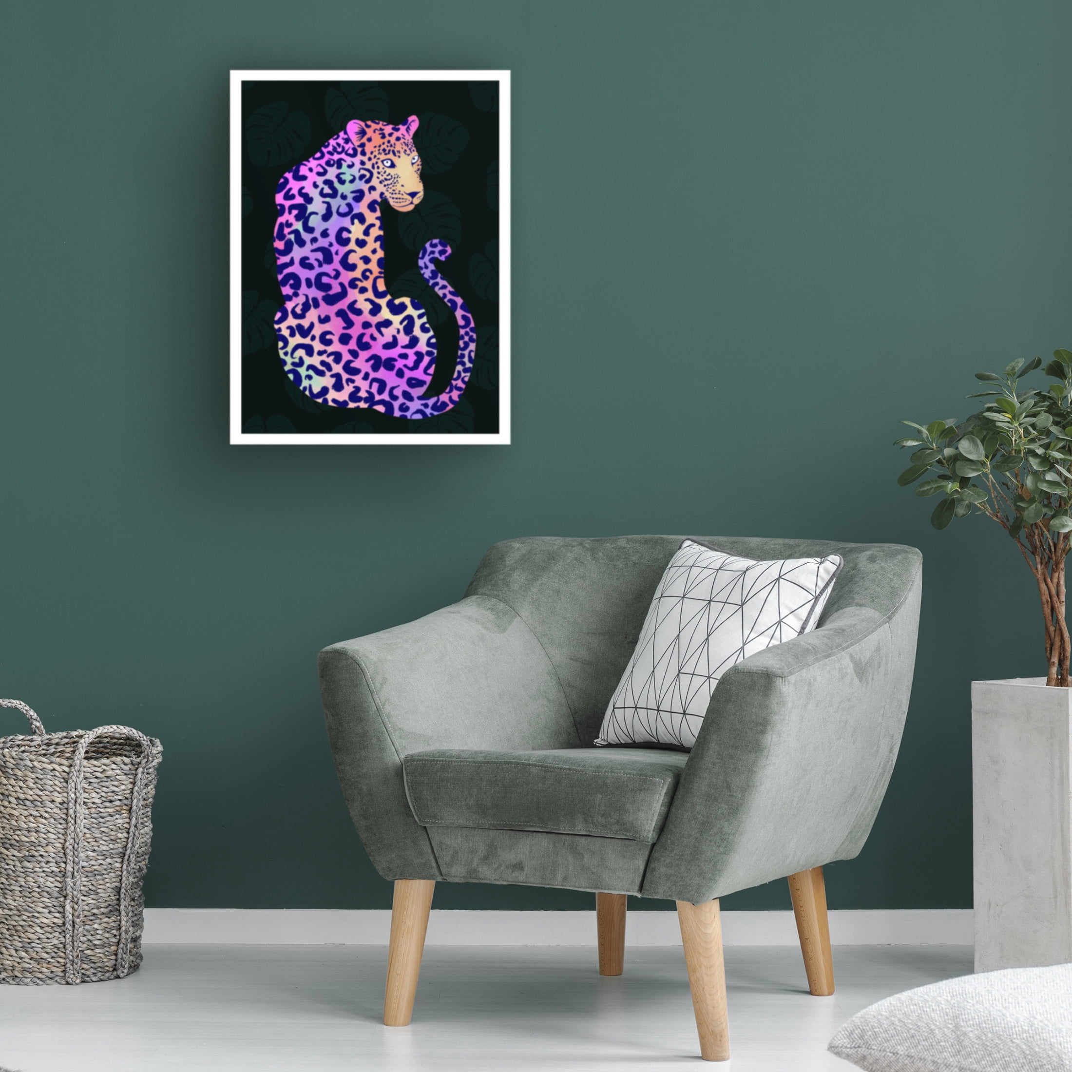 Canvas Wall Art - Bykammille 'Iridescent Leopard' Wall Art for Living Room, Bedroom, or Office Décor by Trademark Fine Art - 18 x 24 Inches