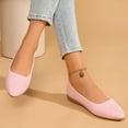thumbnail image 3 of Womens Leather Pointed Toe Ballet Flats Shoes Low Wedges Slip On Loafers Comfortable Non Slip Dressy Shoes Pink Size 9.5, 3 of 6