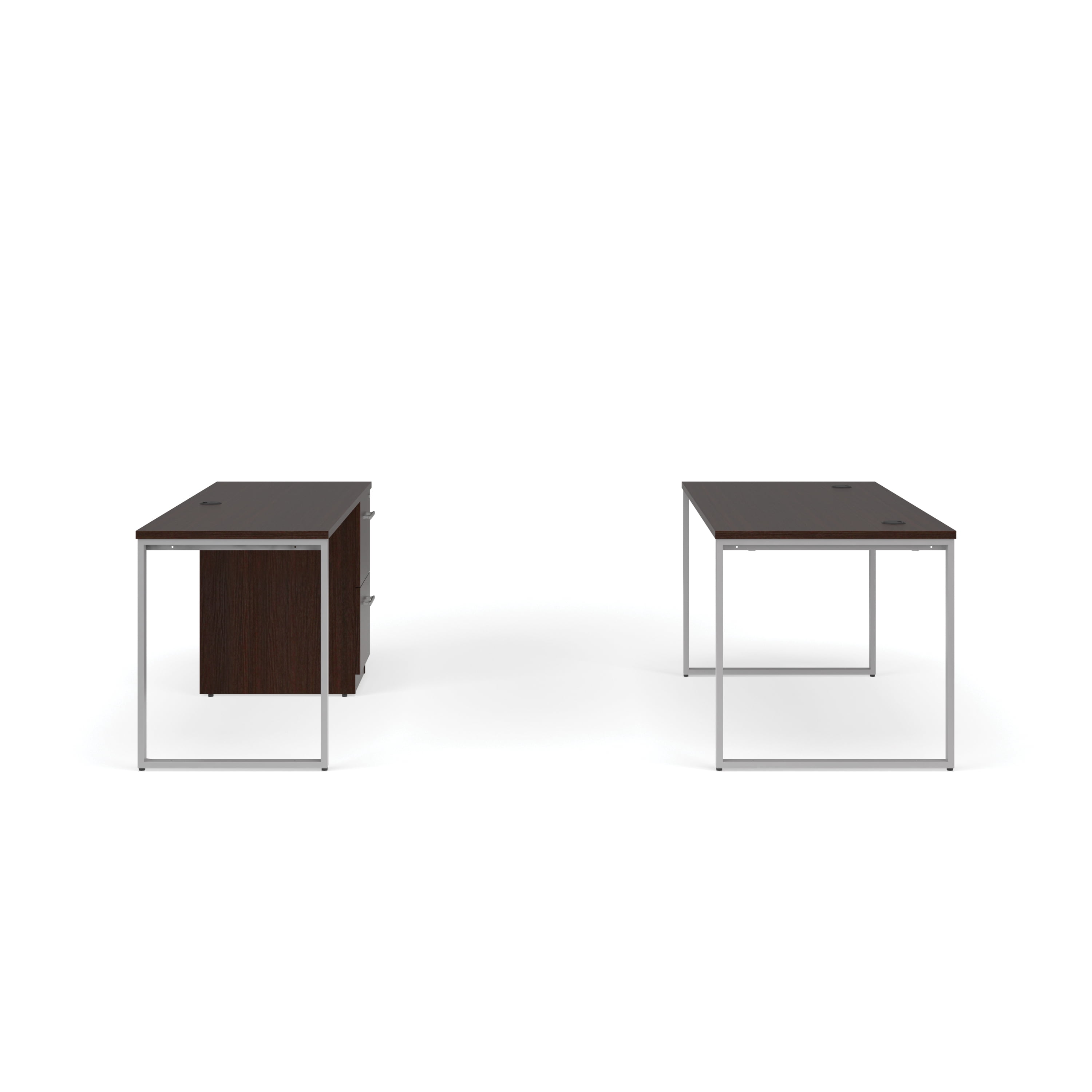 OFM Fulcrum Series Office Furniture Set, 60" Table Desk, 60" Credenza, Filing Cabinet, in White
