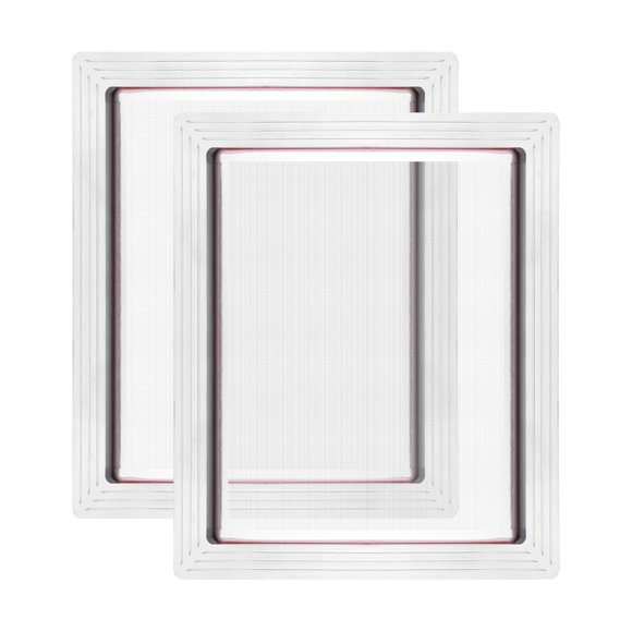 Uxcell 12 x 10 pulgadas Marcos de impresión de pantalla de seda de aluminio con 110 malla blanca, paquete de 2