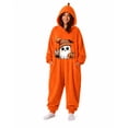 thumbnail image 2 of Halloween Pumpkin Jumpsuit New Flannel One-Piece Pumpkin Pajamas Onesie for Women Men Party White L, 2 of 5