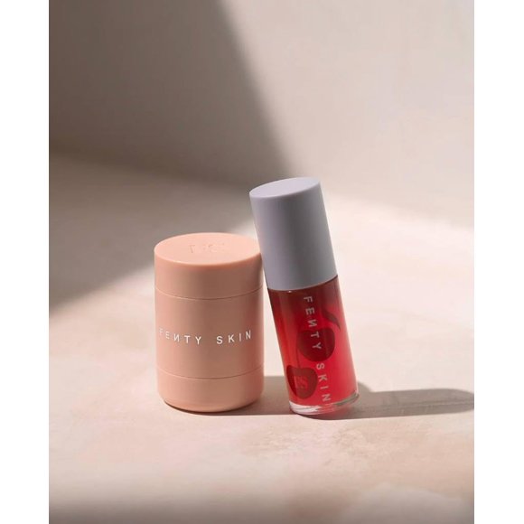 Fenty Skin Perfect Puck'r Hydrating Lip Care Duo (Cherry Treat Conditioning + Strengthening Lip Oil + Plush Puddinâ Intensive Recovery Lip Masque)