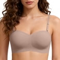 thumbnail image 2 of Levmjia Women's Strapless Wireless Bra Seamless Invisible Bandeau Bra with Adjustable Straps Convertible Push Up Comfort Support for Daily Wear, 2 of 6