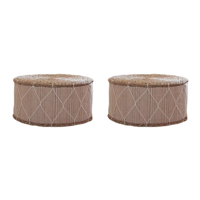 Matsuzay Futón de paja hecho a mano Almohada de piso Cojín de meditación Taburete Puf Type3 NO3