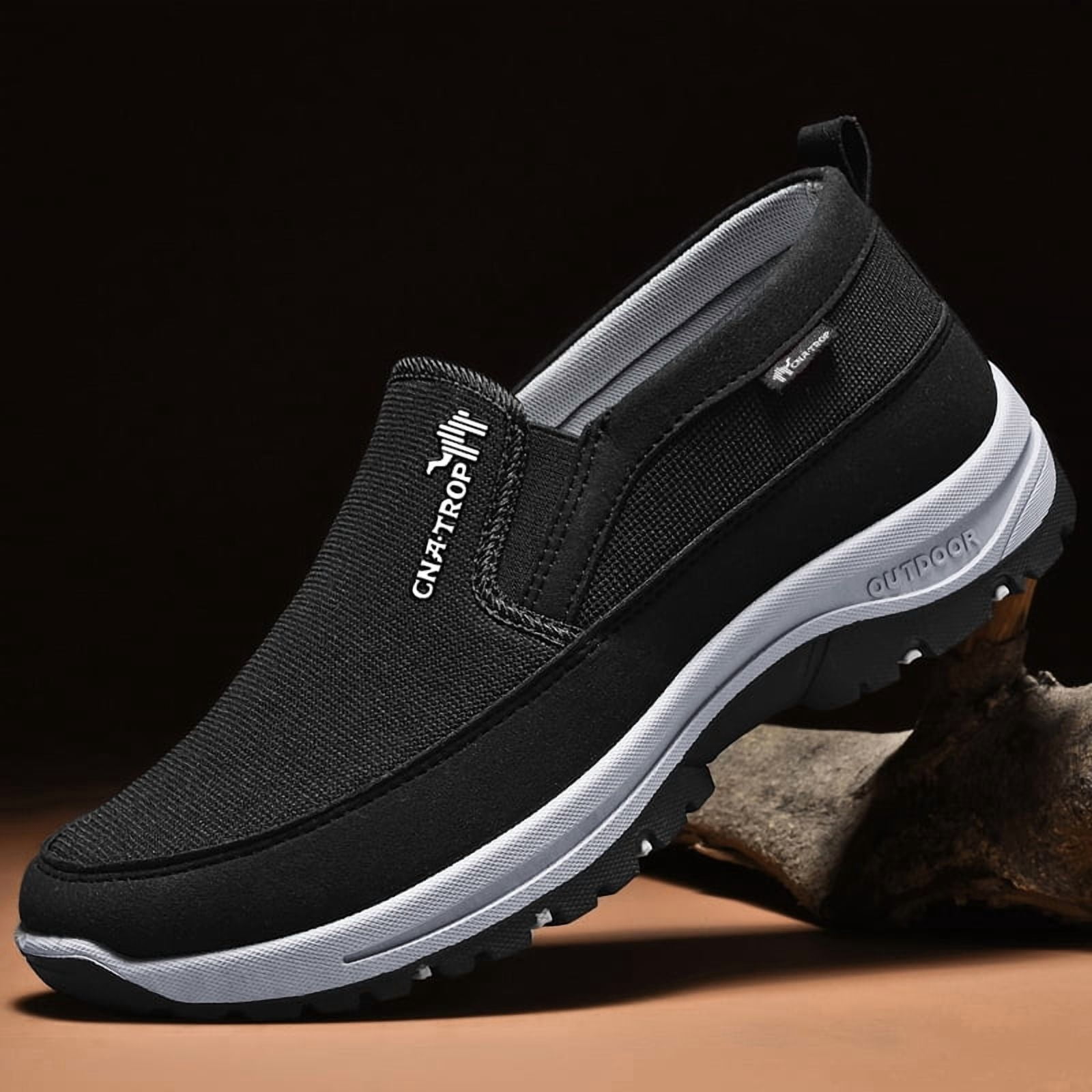 CNA.TROP Men's Slip on Casual Shoes Lightweight Breathable Anti-Slip Walking Shoes, Outdoor Hiking Shoes