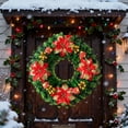 thumbnail image 4 of Upgraded 40cm Christmas Wreath Decorations And Festive Door And Window Wall Hangings And Gold And Red Color Scheme Decorative Wreaths M, 4 of 7