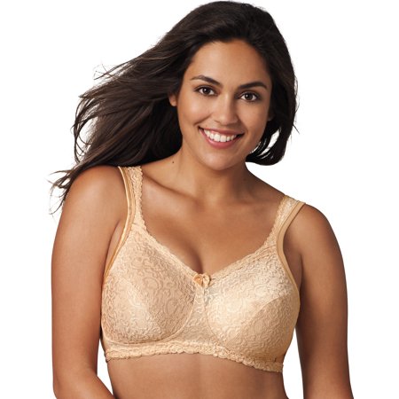 Playtex 18 Hour 4088 Breathable Comfort Lace Wirefree Bra Honey 42DDD Women's
