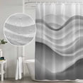 thumbnail image 5 of Gray Striped Shower Curtain, Waterproof Shower Curtains for Bathroom, Modern Abstract Art Wave Moire Gradient Washable Fabric Bathtub Curtain Set Bath Decor with 12 Hooks Extra Long 72"x96", 5 of 8