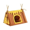 thumbnail image 3 of Hamster Tunnel Hideaway Nest Triangle Shape Soft Cloth Material Playful Tassels for Small Pet Squirrel Rat, 3 of 9