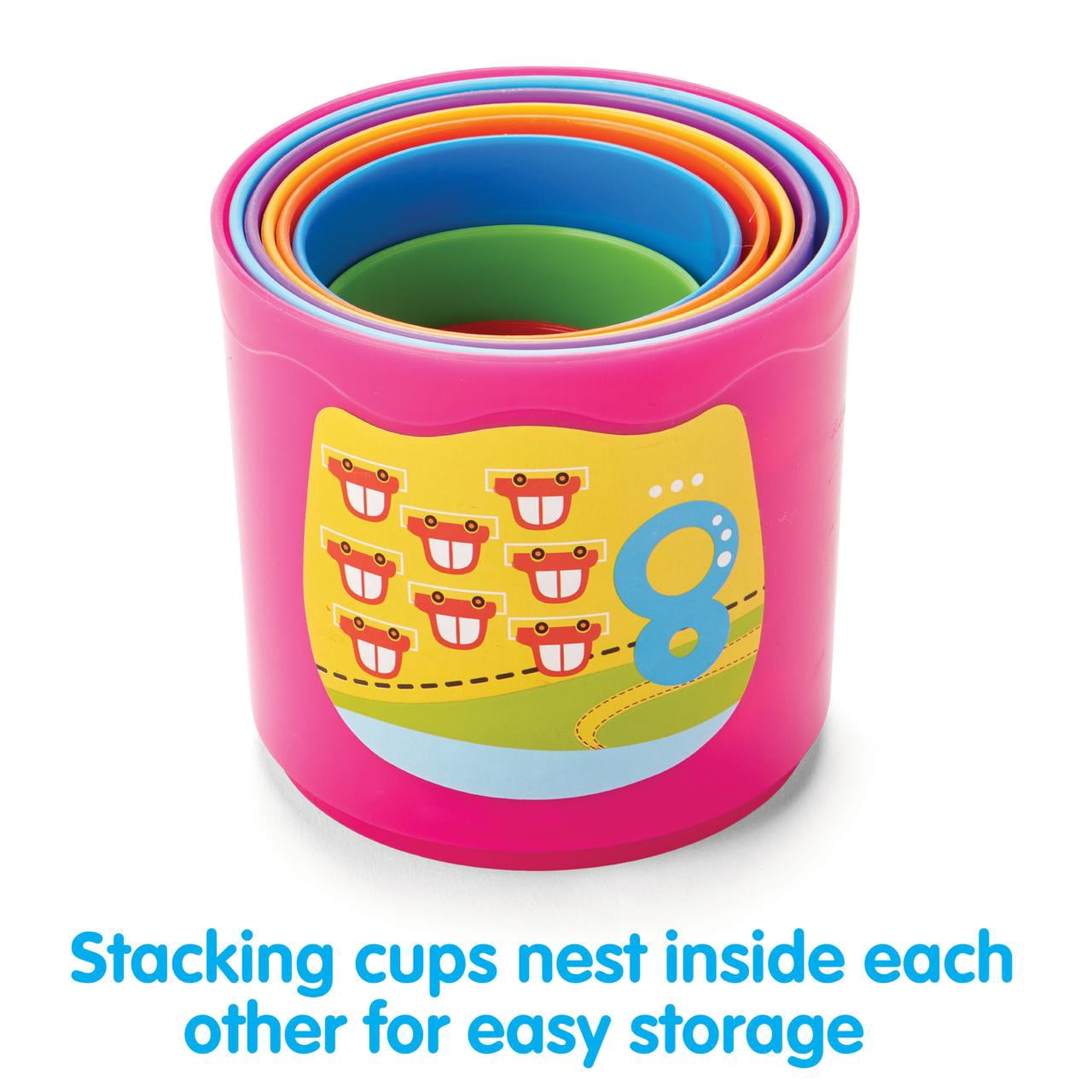 Kidoozie Little Learner's Trio – 3-in-1 Infant Development Toys – Stacking Cups, Rocking Ring Tower & Rattle Ball – Ages 6 Months+
