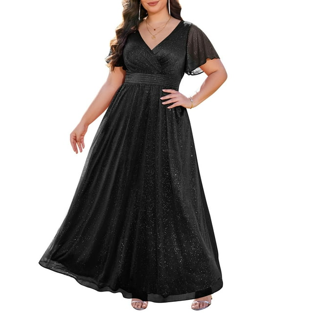 Vestido formal Talisea, vestido de gala largo, talla grande, negro, 2025