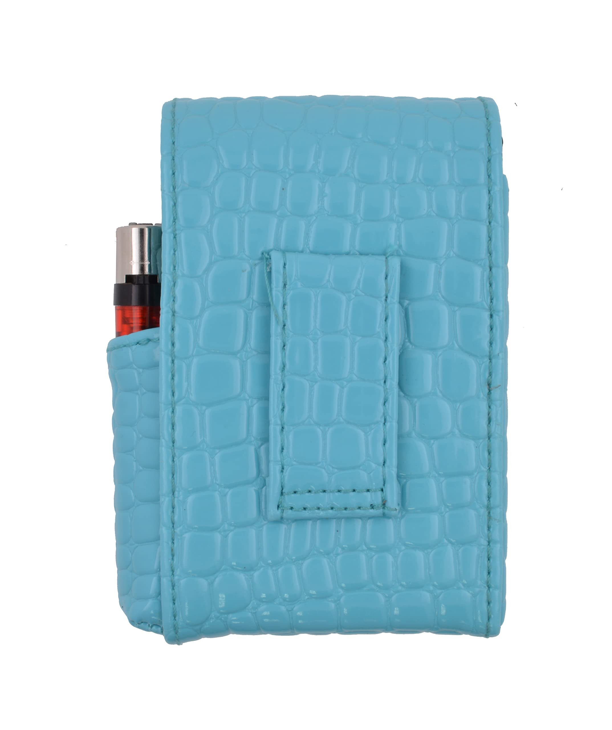 MARSHAL New Genuine Cigarette Case Holder#92812 Croco Baby Blue