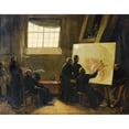 thumbnail image 2 of François-Marius Granet 24x20 Black Ornate Framed Double Matted Museum Art Print Titled: Padre Pozzo Painting in His Studio Surrounded by Monks of His Order (1838), 2 of 5