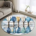 thumbnail image 2 of Lake Paddle Striped Round Rug 4ft Area Rug Washable Soft Non-Slip 4' Circle Low Pile Rugs Watercolor Vintage Wood Grain Carpet for Bedroom Living Room Entryway Home Office Dining Room, 2 of 8