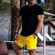 thumbnail image 4 of Camiseta de manga corta ajustada para hombre, camiseta de manga corta con músculos atléticos para fitness, para camisetas de entrenamiento, 4 of 4