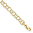thumbnail image 1 of 10k Yellow Gold Triple Link Chain Charm Bracelet, 1 of 10