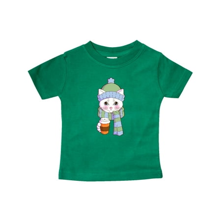 

Inktastic Cute White Cat in Scarf and Hat Gift Baby Boy or Baby Girl T-Shirt