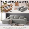 thumbnail image 2 of 96" L-Shaped Sectional Couches for Living Room, Modular Cloud Couch with Chaise, Corduroy Deep Seat Boneless Sofa, No Assembly,Light Gray, 2 of 7