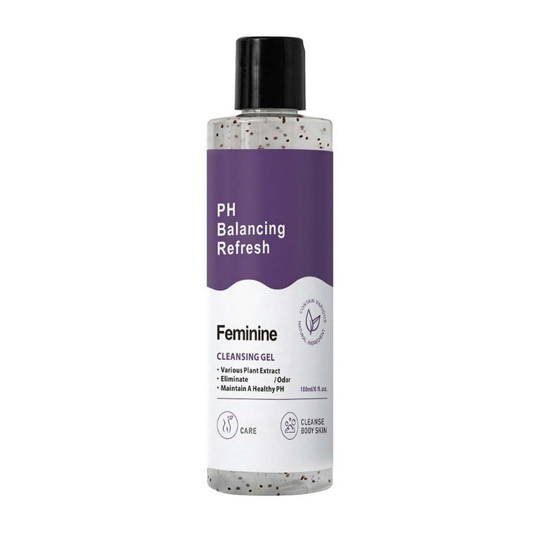 Refresh pH Balancing Shower Gel 6 Fl Oz, Natural Feminine Hygiene Solution for Gentle Cleansing, Odor Control, and Skin Nourishment, pH Balance Body Wash for All Skin Types