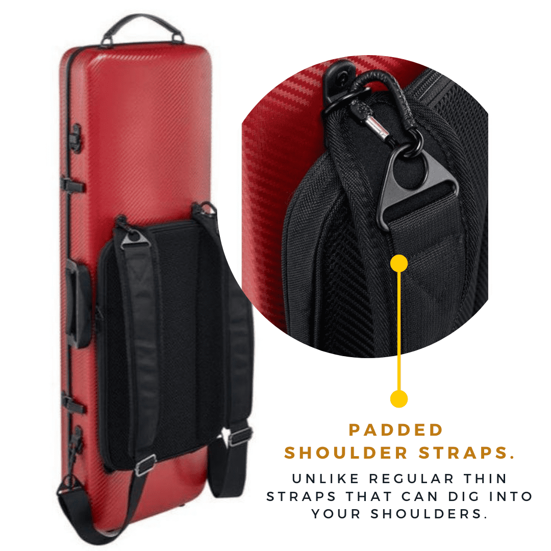 PURE by GEWA Polycarbonate 2.4 Oblong Violin Case - Red/Black - Subway Handle