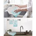 thumbnail image 5 of Turquoise Polka Dot Kitchen Dish Towels for Drying Dishes Set of 2, Modern Art Abstract Watercolor Dot Waffle Weave Microfiber Hand Tea Bathroom Towels Quick Dry & Absorbent Towel 15.7x23.6, 5 of 7