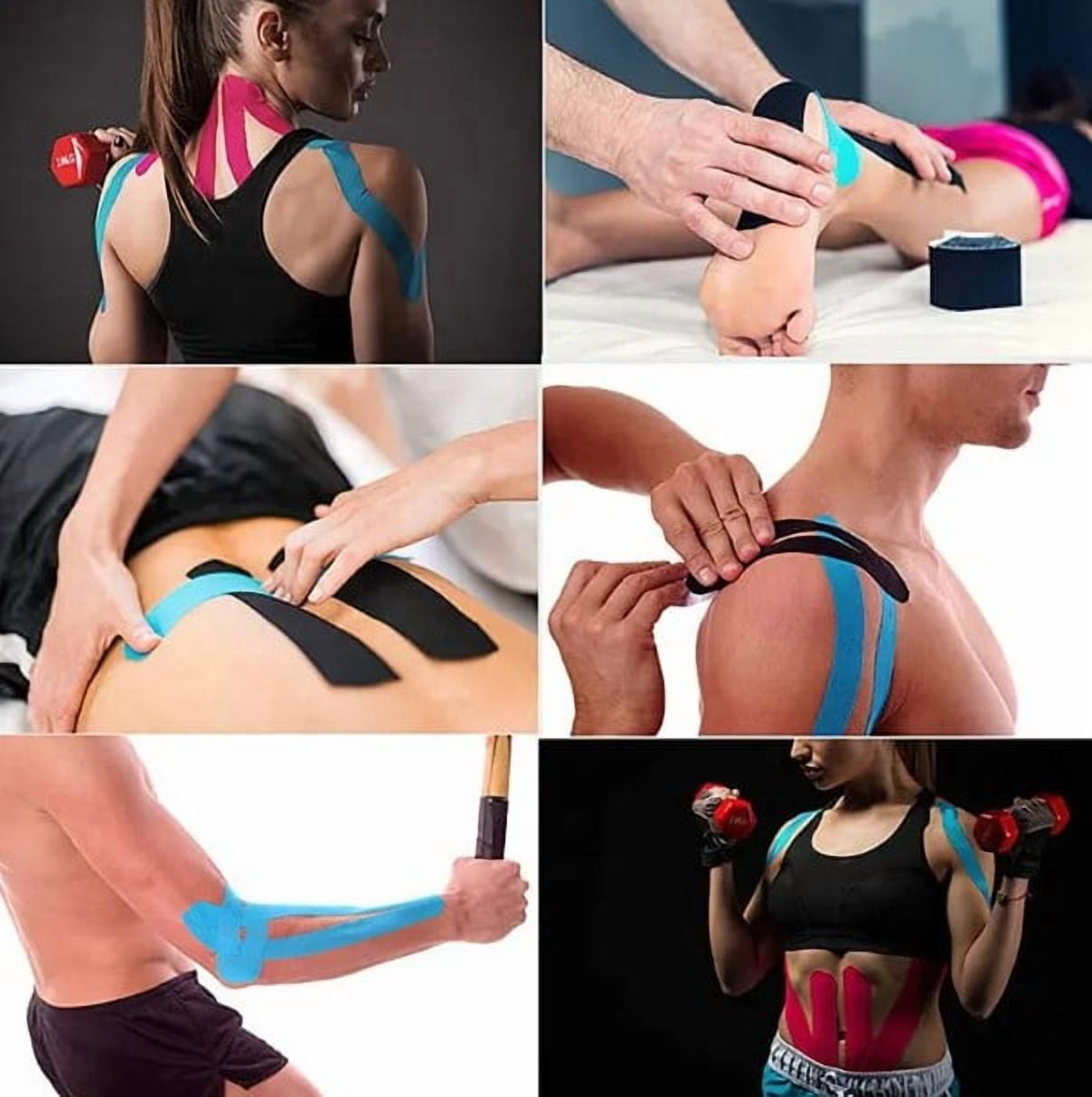 3-Pack, Waterproof Kinesiology Tape 2" x 16.4' for Pain Relief & Muscle Support - Latex-Free Athletic & Therapy Tape (Camo)