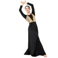thumbnail image 3 of IDOPIP Women Shiny Praise Dance Dress Sequin Gold Lyrical Dance Dress Liturgical Worship Dancewear, 3 of 7