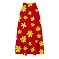 thumbnail image 5 of QIUOMBBP A Line Maxi Skirt for Women Elastic High Waist Drawstring Floral Flowy Long Skirts Summer Casual Going Out Clothes Red XL, 5 of 8