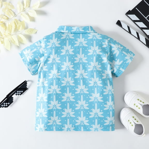 Vedolay Cute Tops For Boy Boys' T-Shirt - Short Sleeve Crewneck Graphic Tee for Boys,Sky Blue 2-3 Years