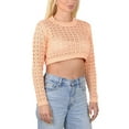 thumbnail image 5 of Socal Look Women's Cotton Crochet Sweater Long Sleeve Summer Casual Pullover Peach, Small, 5 of 7