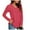 Watermelon Red, variant on Annhoo Long Sleeve Shirts for Women Casual Loose V Neck Tops Fall Basic Blouse Tees to Wear with Leggings