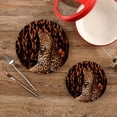 thumbnail image 2 of Coolnut Leopard Print Round Woven Potholders Set Trivets for Hot Dishe Heat Resistant Non-Slip Trivets for Cooking and Baking Kitchen Home Decor, 2 of 7