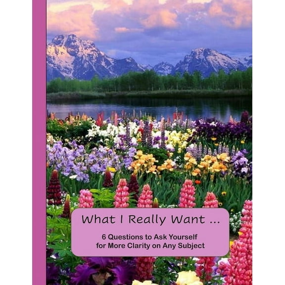 What I Really Want: 6 Questions to Ask Yourself for More Clarity on Any Subject - Flowers and Mountains Cover, (Paperback)