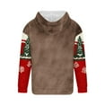 thumbnail image 3 of Sudadera con capucha para hombre, informal, con cordón, estampado navideño, deportiva, blusa de poliéster, 3 of 4