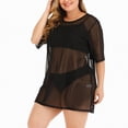 thumbnail image 2 of NIEWTR Womens Summer Plus Size Beach Cover Up Skirt Loose Bikini Dress Bathing Suit Coverups for Vacation(Black,2XL), 2 of 8