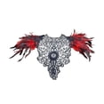 thumbnail image 3 of Chal de plumas artificiales para mujer, estola, poncho, disfraz navideño, capa para dama Rojo, 3 of 9