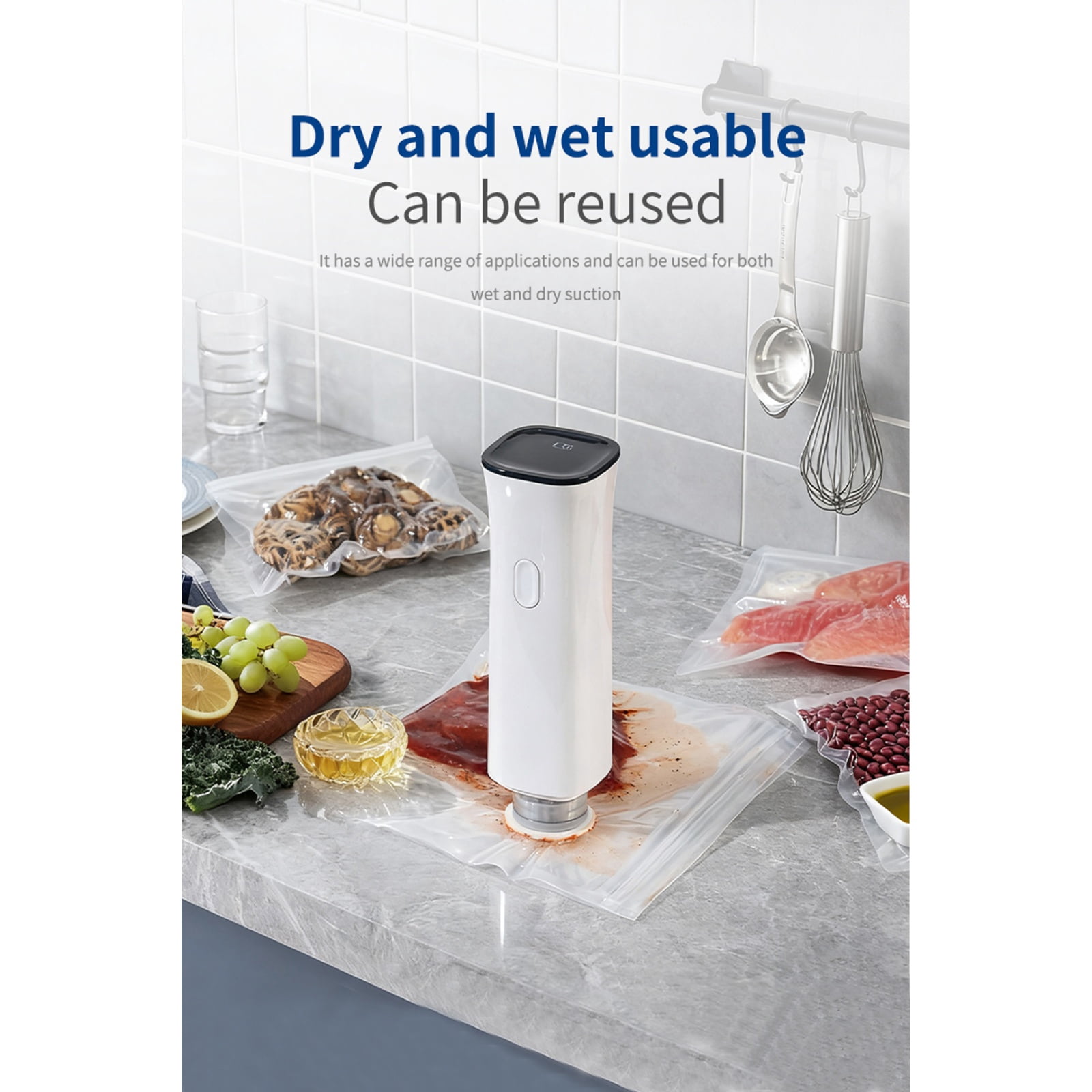 Demine Vacuum Sealer Machine Handheld for Food & Clothes, Portable Mini Food Vacuum Sealer with Reusable Bags, Ideal Gifts for Household Storage