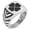 Silver, variant on Stainless Steel Four Leaf Clover Heart Chevron Pattern Biker Style Polished Ring