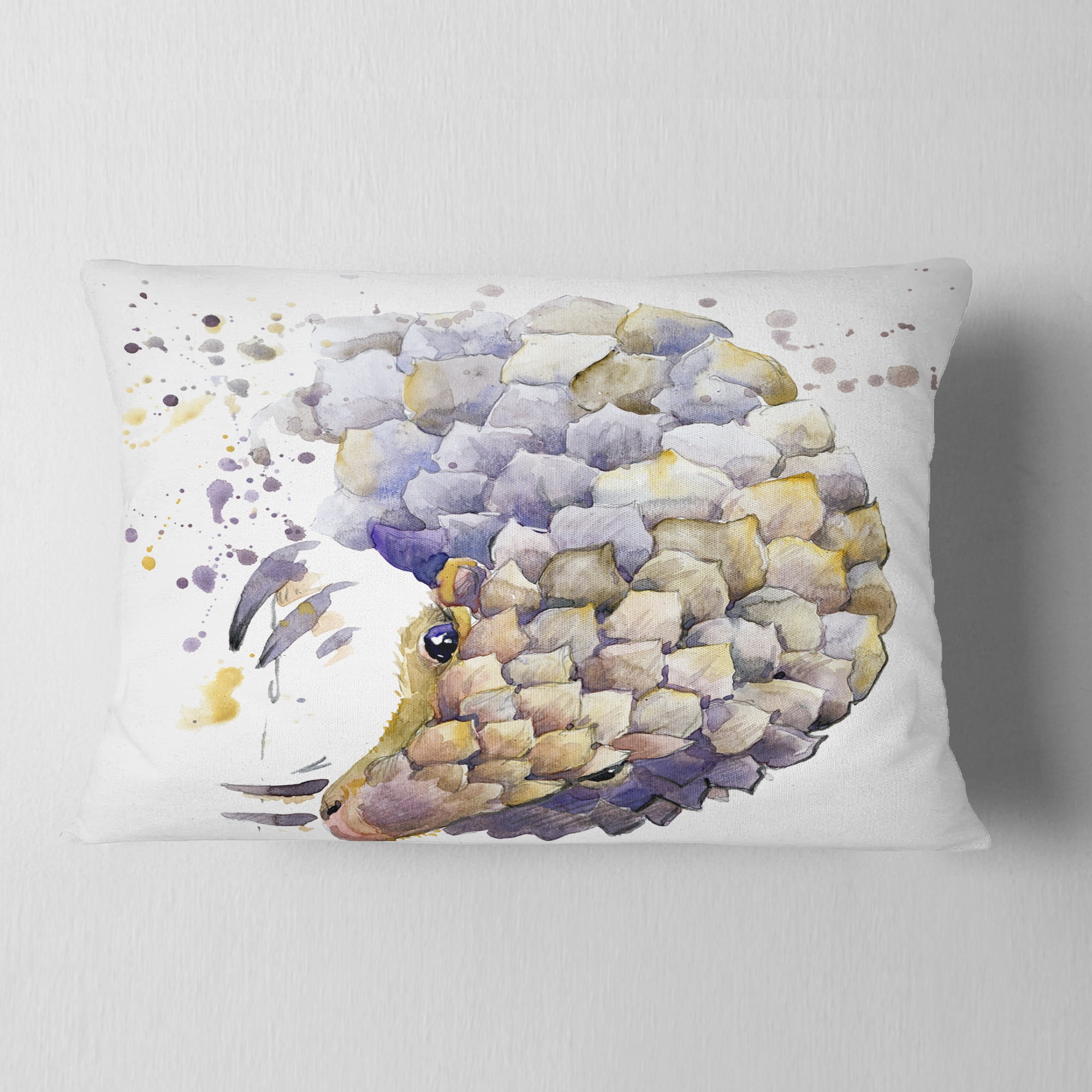 Designart Armadillo Illustration Art - Animal Throw Pillow - 12x20