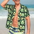 thumbnail image 7 of Rateoe Avocado Heart Pattern Men’s Hawaiian Shirt – Short Sleeve Button-Down Tropical Beach Shirt, Lightweight & Breathable Casual Aloha Shirt with Pocket,XX-Large, 7 of 7