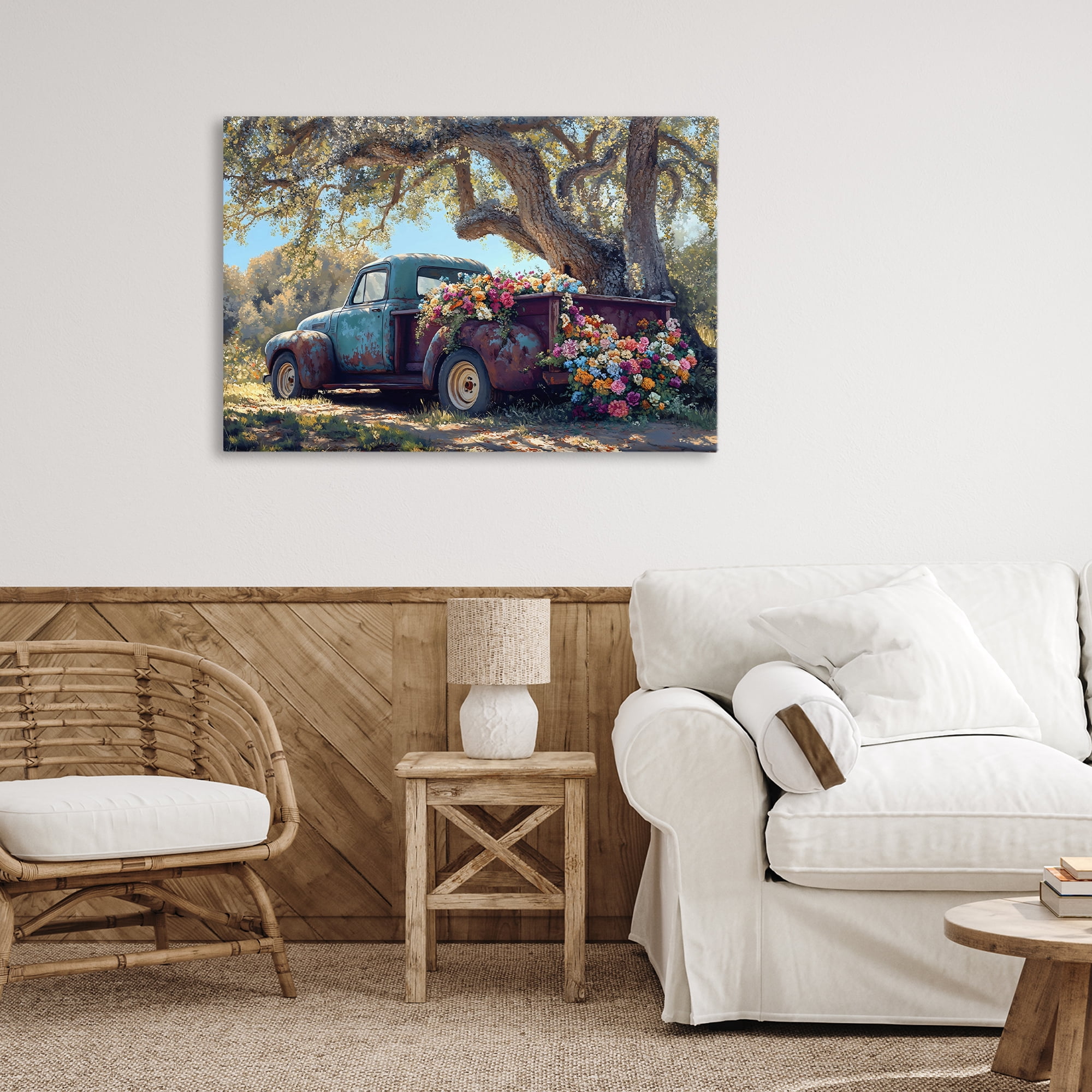 Stupell Industries Repurposed Truck Filled with Flowers Canvas Wall Art, design by Franklyn Gregory