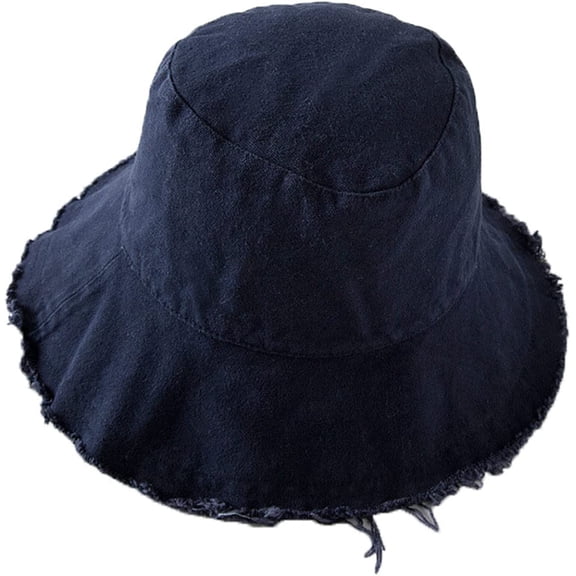 CoCopeaunts Spring Summer Bucket Hat Frayed Wide Brim Sun Cap Adult Sunscreen Basin Cap for Women Casual Sport Men Fisherman Hat