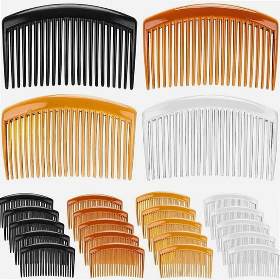 24 Pcs Plastic Hair Side Combs French Twist Comb with 23 Teeth Fine Hair Clips Decorative Hair Combs for Women