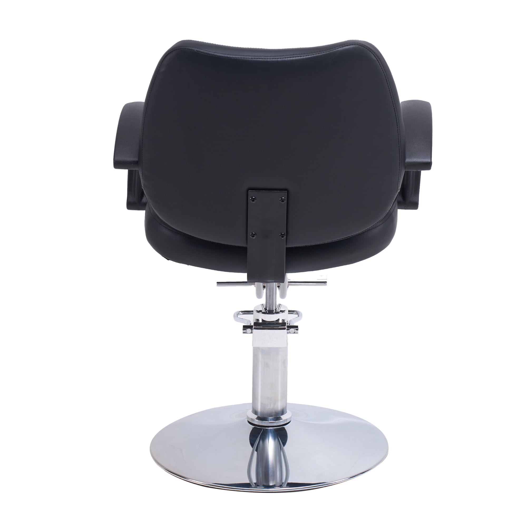 Hydraulic Barber Styling Chair with 360-Degree Swivel and Chrome Base, Heavy-Duty Beauty Salon Chair with PU Leather Upholstery, Black