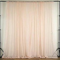 BalsaCircle 10 feet x 10 feet Sheer Voile Backdrop Drapes Curtains 2 Panels 5x10 feet Wedding Party Blush
