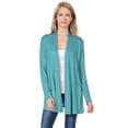thumbnail image 1 of Pastel by Vivienne Women's Long Sleeve Jersey Cardigan Robin Egg Medium, 1 of 3